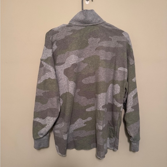 Aerie Washed Camo Quarter-Zip Pullover Sweater - Picture 3 of 3